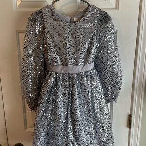 Kensie Girl Silver Sequin Formal Dress